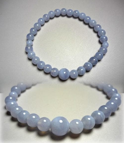 Chalcedony 7mm bead bracelet, matching set