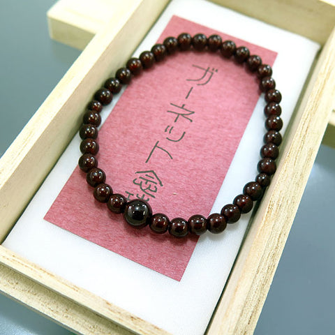 Indian Garnet 5mm bead bracelet, matching set
