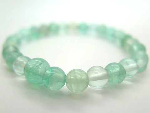 Green fluorite 7mm bead bracelet, matching set