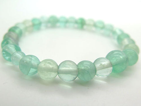 Green fluorite 7mm bead bracelet, matching set