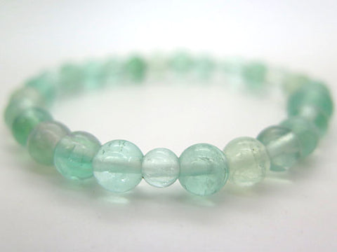 Green fluorite 7mm bead bracelet, matching set