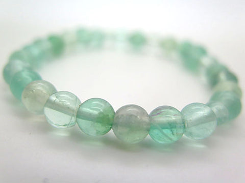 Green fluorite 7mm bead bracelet, matching set