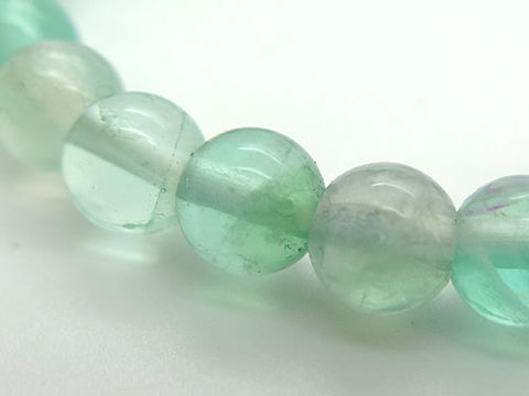 Green fluorite 7mm bead bracelet, matching set