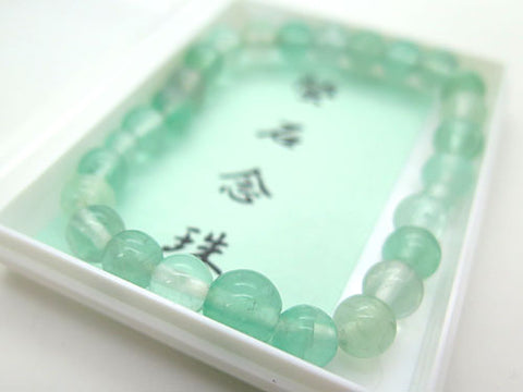 Green fluorite 7mm bead bracelet, matching set