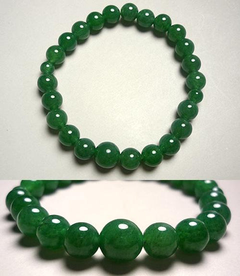 Jade round bead bracelet, 8mm