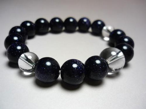Purple Goldstone 12mm Bracelet, Crystal Finish
