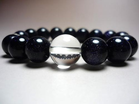 Purple Goldstone 12mm Bracelet, Crystal Finish