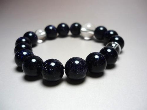 Purple Goldstone 12mm Bracelet, Crystal Finish