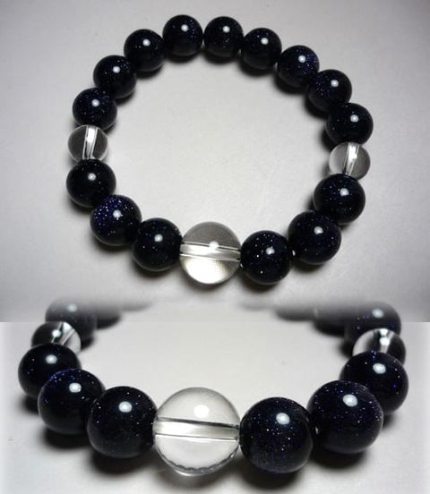 Purple Goldstone 12mm Bracelet, Crystal Finish