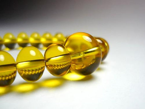 Gold amber 8mm tangerine-cut bead bracelet, matching set