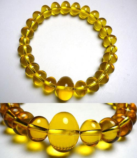 Gold amber 8mm tangerine-cut bead bracelet, matching set