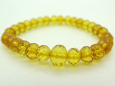 Champagne Amber mikan-dama cut-glass bracelet, matching set