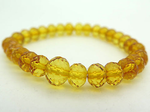 Champagne Amber mikan-dama cut-glass bracelet, matching set