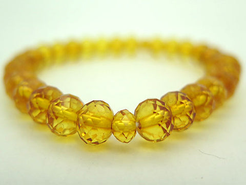 Champagne Amber mikan-dama cut-glass bracelet, matching set