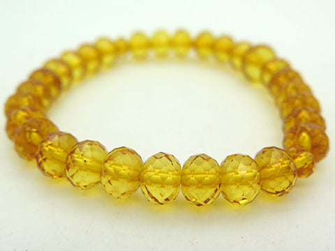 Champagne Amber mikan-dama cut-glass bracelet, matching set