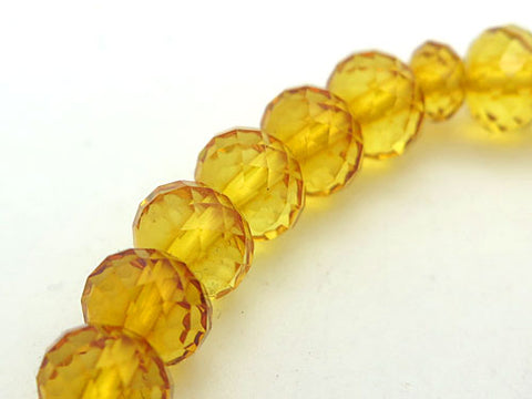 Champagne Amber mikan-dama cut-glass bracelet, matching set