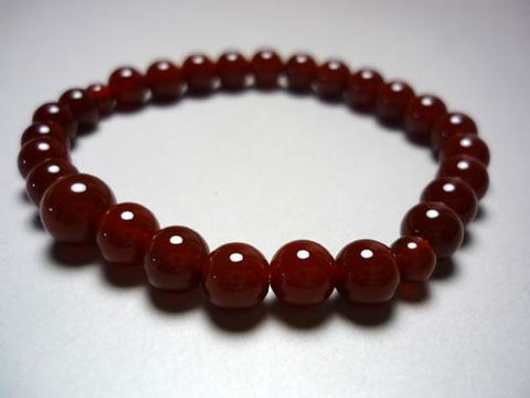 Red Agate Round Bead Bracelet 7mm 633m011000000 - bead detail