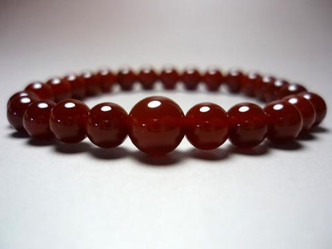 Red Agate Round Bead Bracelet 7mm 633m011000000 - bead detail 2