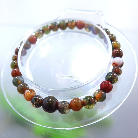 Red Moss Agate Bracelet, 6mm Bead, Limited Edition