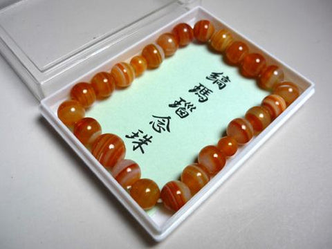 Striped Agate 8mm Bracelet, Uniform Finish