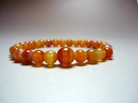 Striped Agate 6mm Bracelet, Uniform Finish