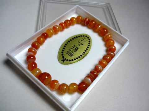 Striped Agate 6mm Bracelet, Uniform Finish