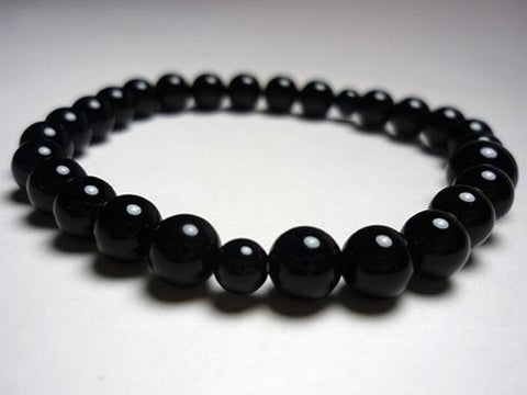 Black Onyx Bead Bracelet 633o011000000 - worn on wrist