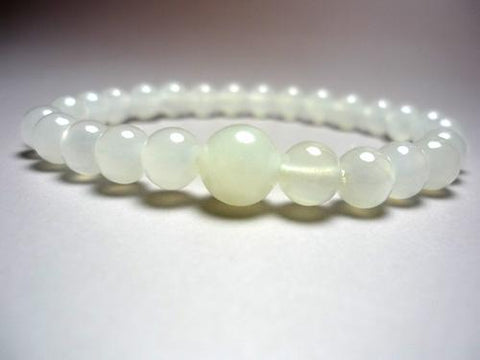 White Onyx Bracelet, 7mm Round Beads