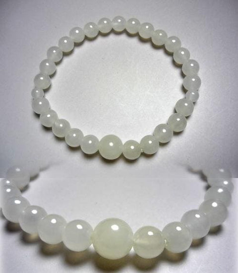 White Onyx Bracelet, 7mm Round Beads