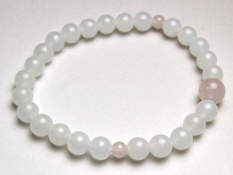 White Onyx & Pink Quartz Bracelet