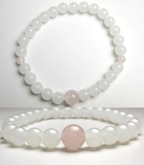 White Onyx & Pink Quartz Bracelet