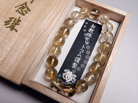Rutile Quartz (Gold Wire) Bracelet, 10mm, Straight, Limited to 1 Piece