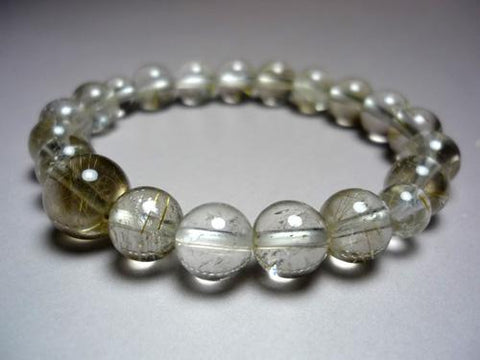 Rutile Quartz (Gold Wire) Bracelet, 10mm, B, Limited Edition