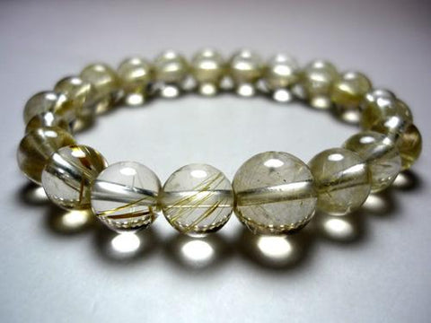 Rutile Quartz (Gold Wire) Bracelet, 10mm, C, Limited Edition
