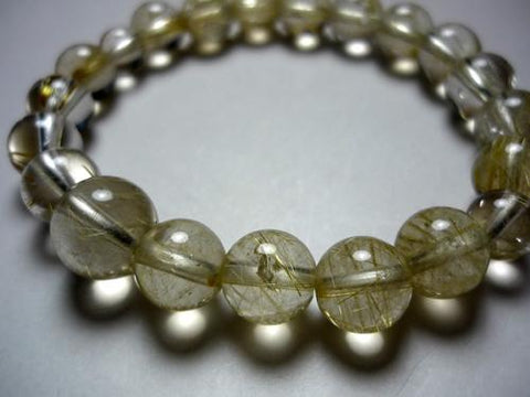 Rutile Quartz (Gold Wire) Bracelet, 10mm, C, Limited Edition