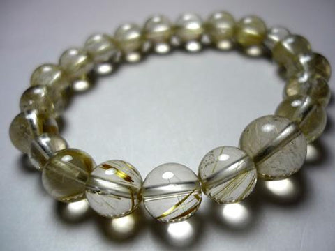 Rutile Quartz (Gold Wire) Bracelet, 10mm, C, Limited Edition