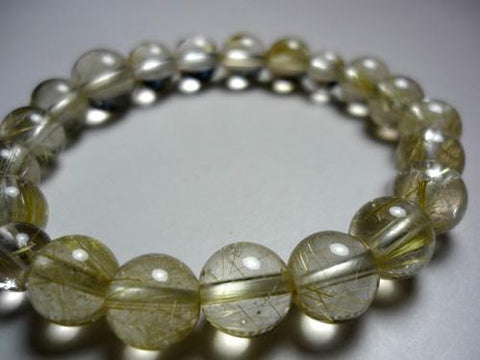 Rutile Quartz (Gold Wire) Bracelet, 10mm, C, Limited Edition