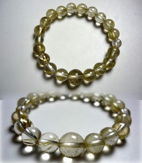 Rutile Quartz (Gold Wire) Bracelet, 10mm, C, Limited Edition