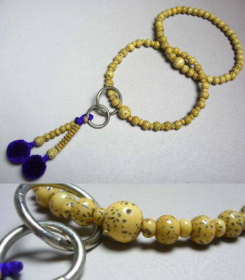 Prayer Beads Bracelet, Star Moon Bodhi Seed, Jodo Sect, Double-Strand