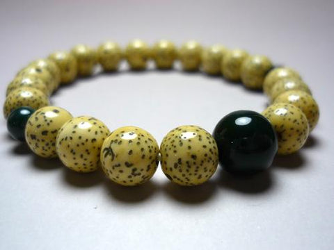 Starry Bodhi Seed Bracelet, Bloodstone Accent