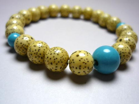 Starry Bodhi Seed Birthstone Bracelet, December, Turquoise