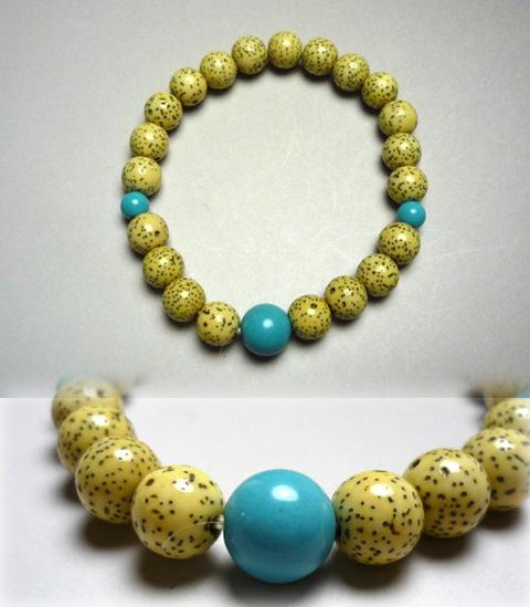 Starry Bodhi Seed Birthstone Bracelet, December, Turquoise