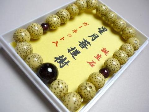 January Birthstone Bracelet – Star Moon Bodhi Seed, Garnet