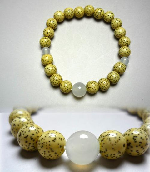 June Birthstone Bracelet – Star Moon Bodhi Seed, White Agate