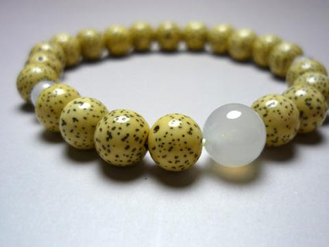 June Birthstone Bracelet – Star Moon Bodhi Seed, White Agate