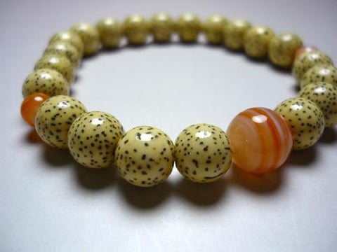 August Birthstone Bracelet – Star Moon Bodhi Seed, Striped Agate