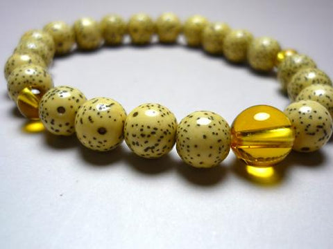 Starry Bodhi Seed Birthstone Bracelet, November, Citrine