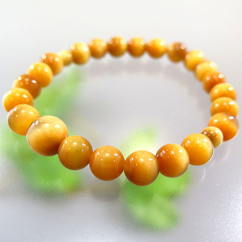 White Tiger's Eye Bracelet, 8mm Beads, Matching Set