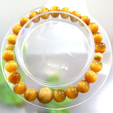 White Tiger's Eye Bracelet, 8mm Beads, Matching Set