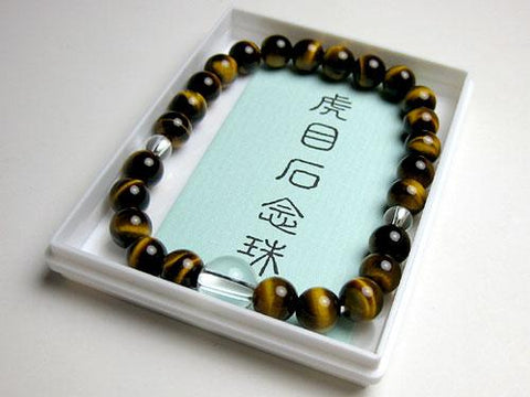 Tiger's Eye Bracelet with Crystal Accent, Round Beads